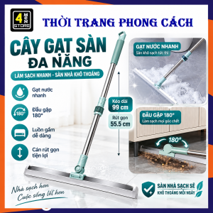 Chổi Gạt Nước Sàn Nhà Tắm Nhà Vệ Sinh Cán Rút Gọn Kéo Dài Tiện Lợi - Cây Gạt Nước Đầu Silicon Dẻo Lau Kính Góc Tường Đa Năng - Đầu Gạt Xoay 180 Độ Vệ Sinh Mọi Góc Nhà