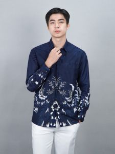 Swipe Up Kemeja Batik Pria Premium Modern Lengan Panjang Katsura Black