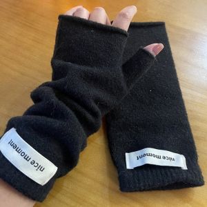 GENENIC Ấm áp và dày dặn Găng tay dệt kim không ngón Cashmere giả Co giãn mềm mại Găng tay nửa ngón Mới Màu đơn sắc Găng tay giữ ấm Mùa đông