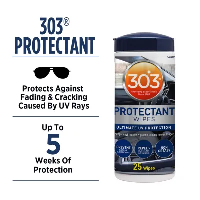 303 Automotive Protectant Wipe - 25 Wet Towels