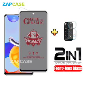 PAKET 2in1 Anti Gores Layar Privacy Xiaomi Redmi Note 11 Pro Free Tempered Glass Camera Lens