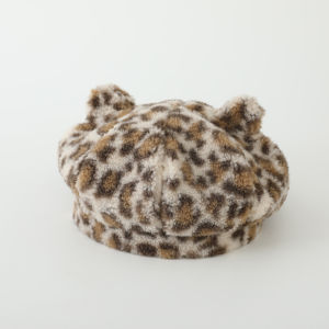 Girls Leopard Caps Bag Sets Fashion Beret Children Autumn Winter Plush Hat Baby Accessories Messenger Backpack For Kids 2-6 Year