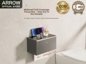 ARROW Toilet Paper Box Waterproof Wall-Mounted Bathroom Perforation-Free Toilet Paper Rack
