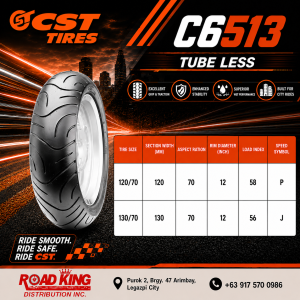 CST TIRES-TUBE LESS SCOOTER C6513 PATTERN