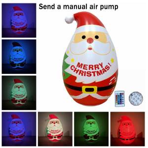 LATTOUR Inflatable Christmas Balloon Tumbler Ghost Santa Claus Halloween Toy LED Snowman Balloon Decoration