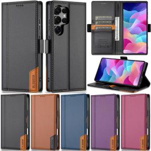 Flip Leather Phone Case For Samsung Galaxy S25 Ultra S24 S23 S22 S21 S20 Ultra Note 20 10 Pro 9 8 Magnetic Wallet Cover