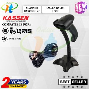Kassen KS605 Scanner Barcode 2D USB Plus Stand KS 605 Scan Barcode QR 1D Efaktur 147