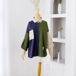 Lugina Shirt Premium | Atasan Kemeja Wanita Linen | Fashion Remaja Casual Lengan Panjang | Pakaian Wanita Terbaru 2024
