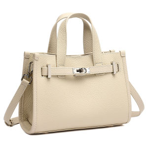 2026 Autumn Top‑Layer Cowhide Leather Handbag Urban Minimalist Lock Clasp Bag Handheld Shoulder Crossbody Commuter Bag for Women