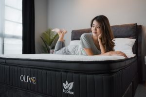 ECOlux - Olive Supreme Grade (13 Inch) - 100% Natural Latex Topper + Independent Pocket Spring Mattress