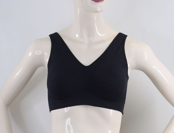 SANTIMO 8847 Seamless V-CUT SANDO BRA W/ PADS Breathable Microfiber ...