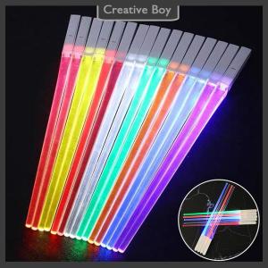 [Creative] 1 PCS LED Lightsaber Luminous Chopsticks Detachable Washable Reusable Free Tableware For Kitchen Dinner