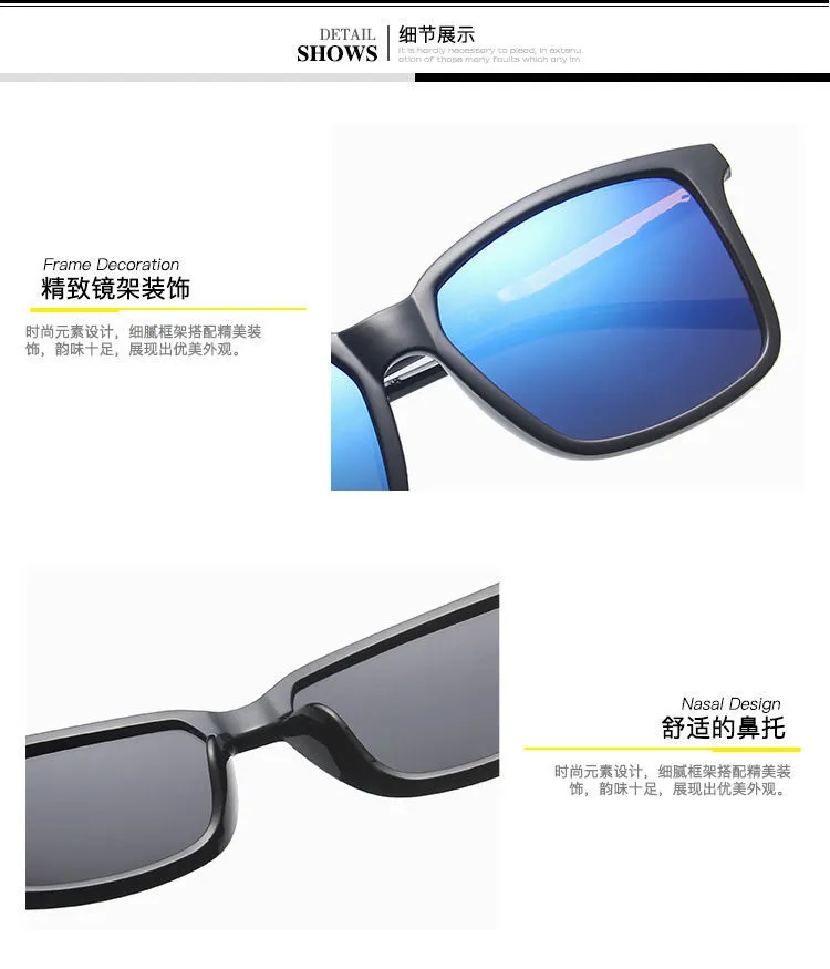 YPSS New Korean Style Sunglasses for Men Polarized Anti-UV Retro Driving Fishing  Glasses Sun Protection Cycling Shades for Men 427