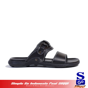 Sandal pria selop kulit - sandal cowok slop mapan bapak-bapak muda casual barnett ecco alba 01 39-43
