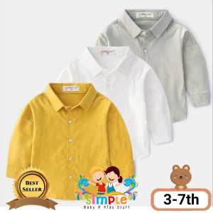 Kemeja Anak Laki Laki Impor Polos Kadimi Cut #26 / Atasan Lengan Panjang Anak Size 3-7th