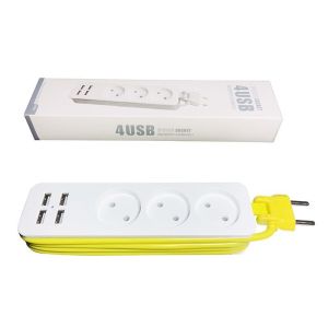 Portable Stop Kontak Travel - 4 USB Port - Kabel 15 Meter/Stop Kontak Traveling 2 Lubang Saklar
