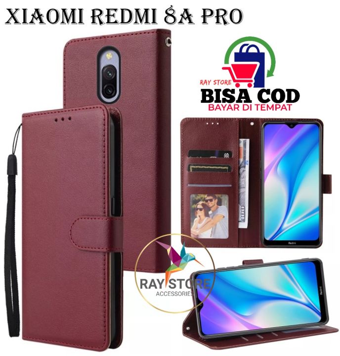 XIAOMI REDMI 8A PRO LEATHER CASE PREMIUM-FLIP WALLET CASE KULIT
