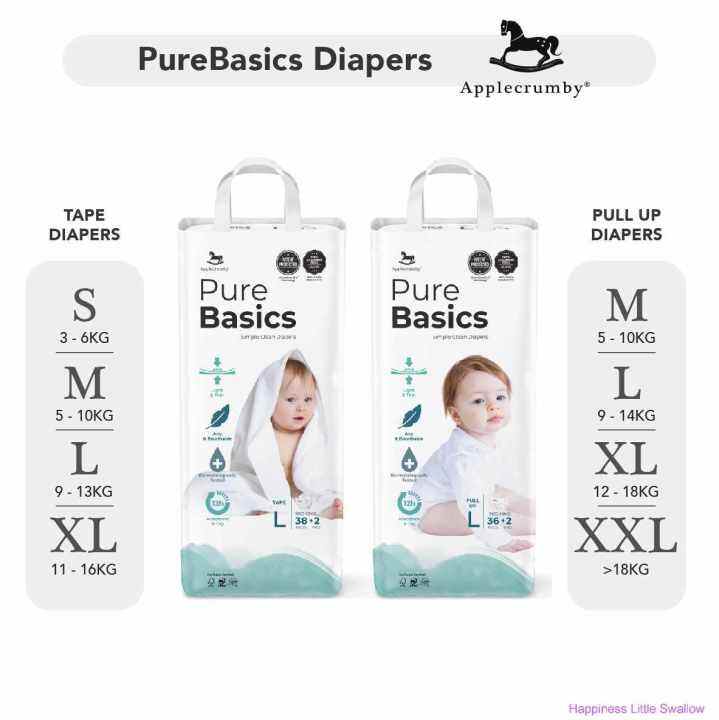 Applecrumby PureBasics Diapers | Lazada