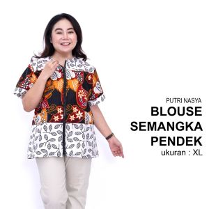 Blouse Big Size Kerja Wanita Atasan Batik Lengkap L-XL-2L-3L-4L-5L-6L-7L Model Blus Jumbo Seragam Batik / Blus Pendek Big Size Formal / Atasan Kerja Wanita Jumbo Kantor / Blouse Jumbo Kerja Formal