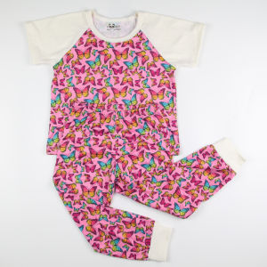 Noonie - Girls Terno (2-16Y) - Sleepwear Set for Kids Girls - Raglan Jogger Pajama - Stretchabe Pantulog