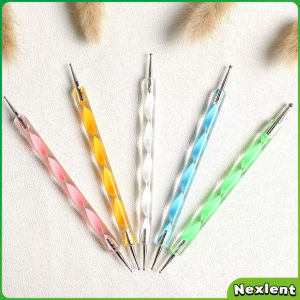 Nexlent Nail Art Dotting Tool Point Drill Nail Pen of Spiral Rod 5 Pcs/Set