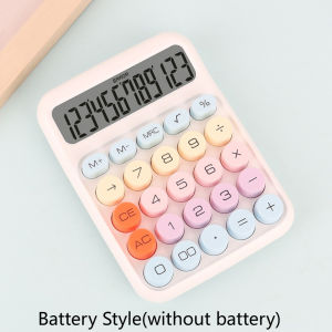 STVML Mechanical Keyboard 12 Digits Calculator Solar Powered Widscreen Calculator Portable Home Candy Color Calculator Student Use