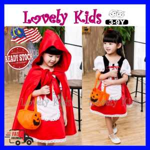[READY STOCK] 4-7Y LOVELY KIDS THE LITTLE RED RIDING HOOD KIDS GIRLS FAIRYTALES COSTUMES (SI KECIL PEMAKAI TUDUNG MERAH)