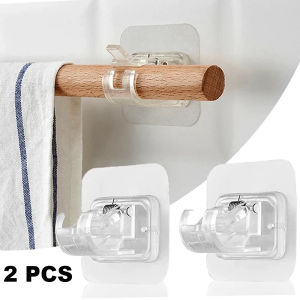 TaffHOME Clamp Gantungan Adhesive Wall Hanger Curtain Rod 2 PCS - TC22