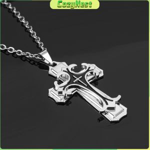 C.N Black/Gold Jesus Cross Pendant Necklace Gift Men Women Jewelry Accessories