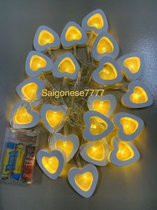 Dây Đèn Led Xài Pin AA/USB Bóng Đèn Trái Tim Trang Trí Tiệc Cưới String Light Decorative Light Valentine