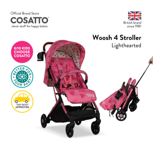 Cosatto Woosh 4 Lighthearted Free-standing Compact-fold Lightweight Stroller with Magenetic buckle big storage basket Bell Cup Holder