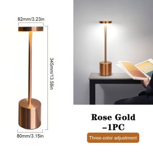 Touch-Controlled LED Table Lamp Desk Lamp Wireless & Portable 3 Color Modes USB Rechargeable Study Lamp