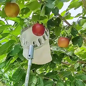 Professional Pickers Tool 16CM Metal Basket Soft Fabric Bag For Delicate High Tree Harvesting In Gardens Orchards