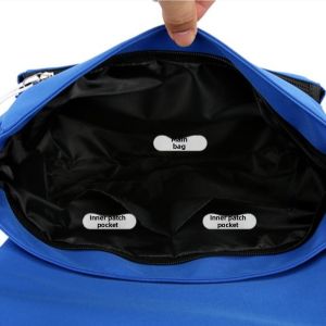 XUANYUAN แบบเกาหลี กระเป๋าสะพายข้างไนลอน กระเป๋าหลายช่อง ความจุขนาดใหญ่ กระเป๋าสะพายไหล่ผู้หญิง ง่าย สีพื้น กระเป๋าเมลแมน นักเรียน