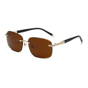 Crystal Stone Frameless Protective Sunglasses MenS Fishing Special Goggles Sunglasses Rimless Cut Edge Sunglasses Driving Uv Crystal Sunglasses Kacamata Hitam Tanpa Bingkai Batu Kristal/Kacamata Hitam Trendi Tanpa Bingkai Tepi Potong/Kacamata Anti Uv