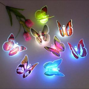 Colorful Romantic LED Butterfly sticker Night LED Light Home Room Decor Lamp Night Light Wall Light