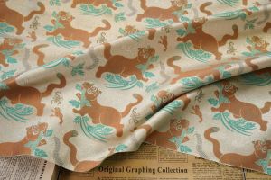 Tiger Pattern Yarn-dyed Jacquard Fabric Hand-sewing DIY Clothing Bag Fabric Material By Meter