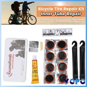 YoPo Bike Inner Tube Repair Kit Bicycle Tube Patch Kits with Portable Storage Box