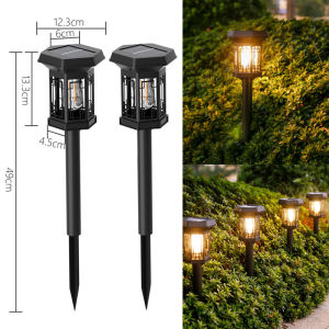 【Mua 1 tặng 1】Đèn LED Năng Lượng Mặt Trời Chống Thấm Nước Ngoài Trời Bãi Cỏ ĐènSân Vườn Trang Trí,tự động bật tắt