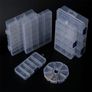 Clear Transparent Plastic Storage Jewelry Box Compartment Adjustable Container For Beads Earring Box For Jewelry Rectangle Box Case