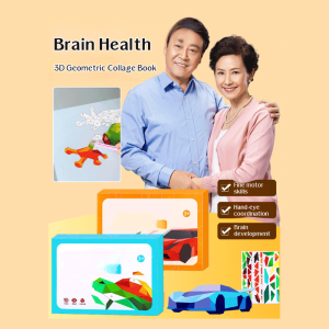 Childrens 3D Geometry Craft Set Concentration Training Cuttable Stickers Quiet Book Kit3D几何拼贴画图书