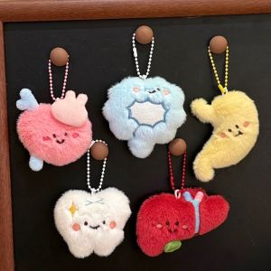 DIVATEN Creative Backpack Charm Liver Stomach Cute Organs Plushie Doll Keychain Teeth Brain Heart Stuffed Pendant Holiday Gifts