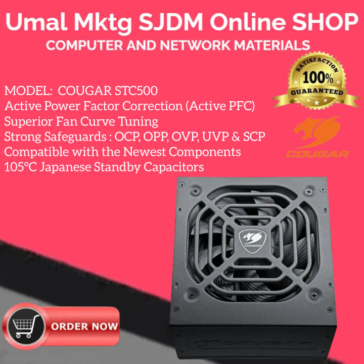 COUGAR STC500 500watts 80 Plus White Non-Modular w/APFC Power Supply ...