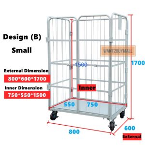 500kg Work Tainer Logistics Courier Trolley Roller Loader Warehouse Cage Roll Container Warehousing Heavy Duty Folding