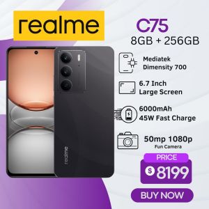 realme C75 | 8GB RAM + 256GB | Waterproof | 6000mAH Massive Battery | Ultra Shock Resistance | BIG SCREEN