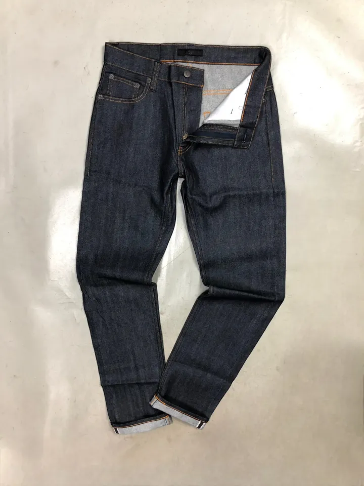 Uniqlo Selvedge Slim Fit Straight Jeans ริมแดง