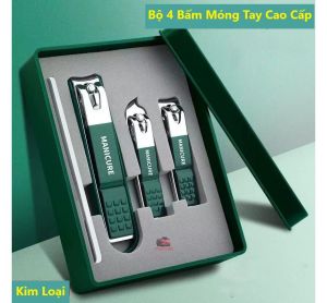 Bộ Dụng Cụ Bấm Móng Tay 4 món Bộ Cắt Bấm Dũa Móng Tay Sét Dụng Cụ Làm Móng Cao Cấp