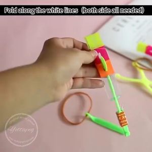 🔥SG Stock🔥 LED Slingshot Outdoor Shining Rocket Flash LED Light Night Kids Luminous Slingshot Toys Elastic Helicopter