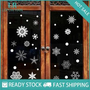 LF Wholesale✨Flash Sale ✨ Christmas 37pcs Glitter Snowflake Clings Window Film Glass Sticker Static Decal
