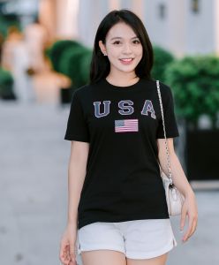 Áo Thun Nữ Nhập Khẩu Thái Lan chất liệu cotton cao cấp (P01-USA)